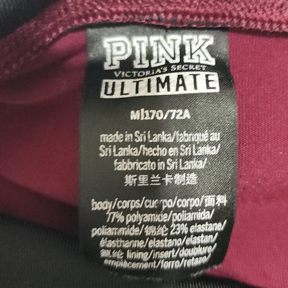 PINK Victoria's Secret Ultimate Maroon Logo Leggings Size Medium - Picture 10 of 12